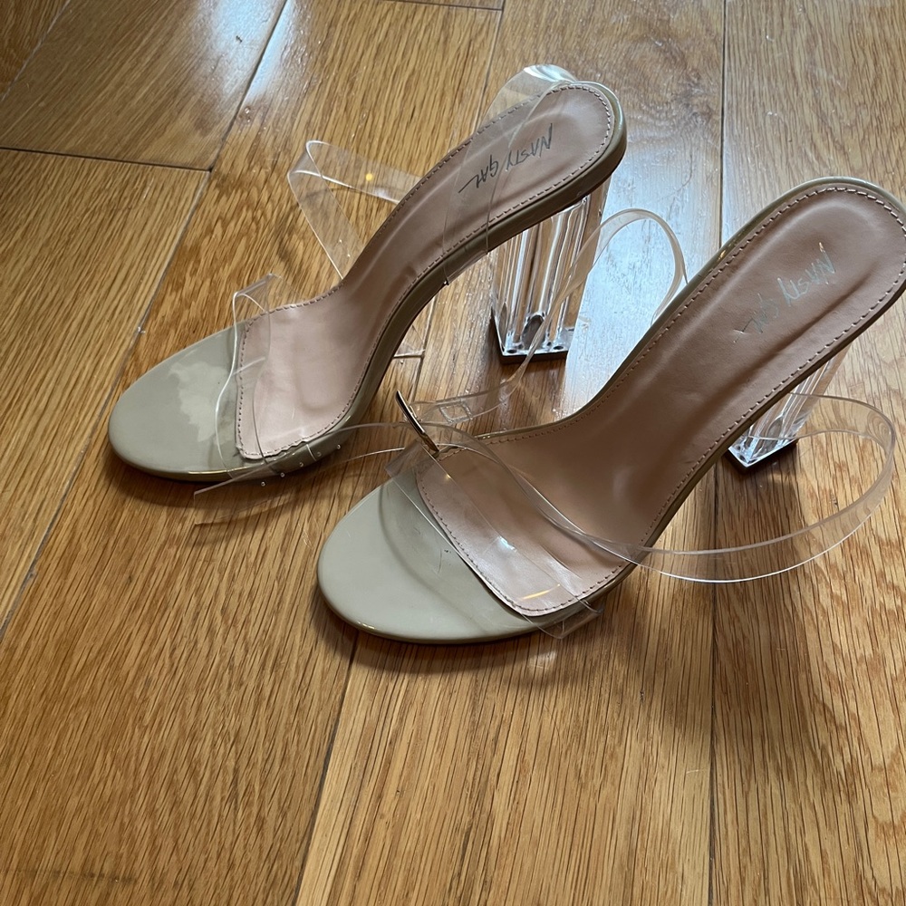 Nude/Clear Strappy Heel